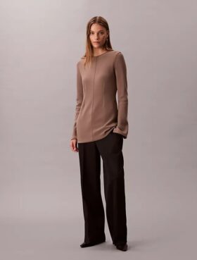 Top tunica slim in maglia sartoriale