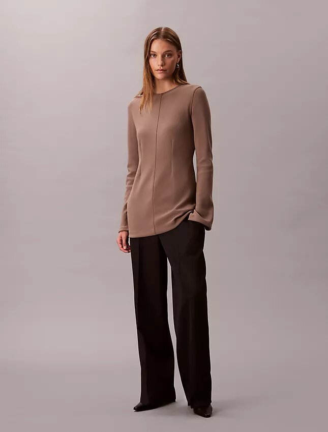 Top tunica slim in maglia sartoriale Top tunica slim in maglia sartoriale
