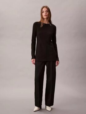 Top tunica slim in maglia sartoriale