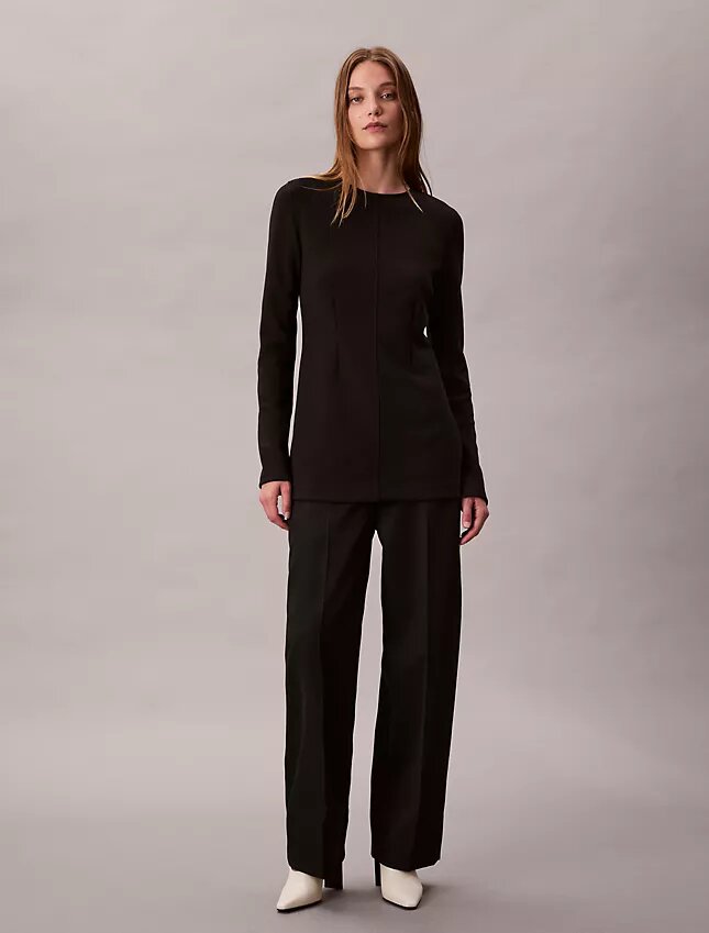 Top tunica slim in maglia sartoriale Top tunica slim in maglia sartoriale
