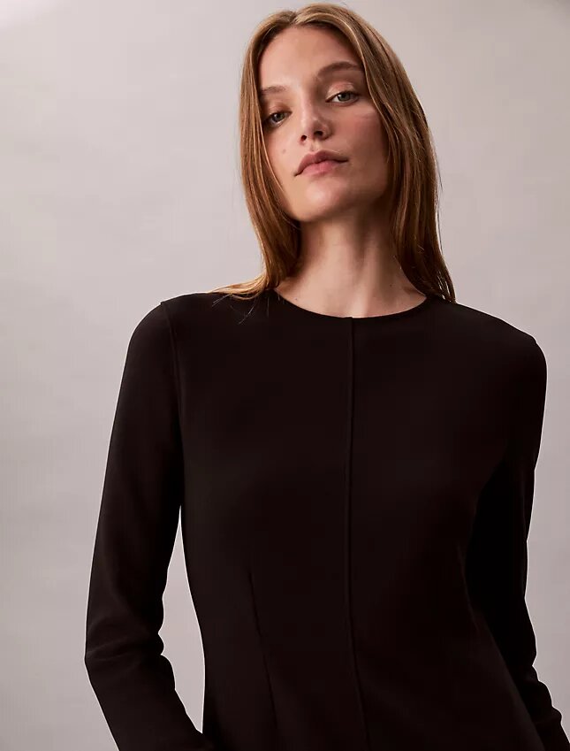 Top tunica slim in maglia sartoriale Top tunica slim in maglia sartoriale