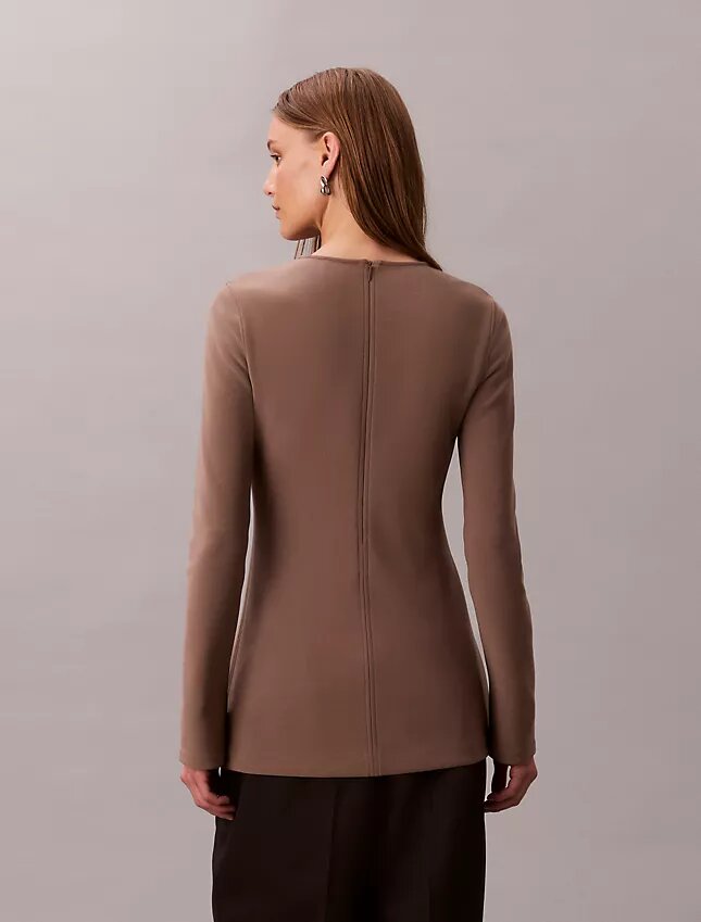 Top tunica slim in maglia sartoriale Top tunica slim in maglia sartoriale