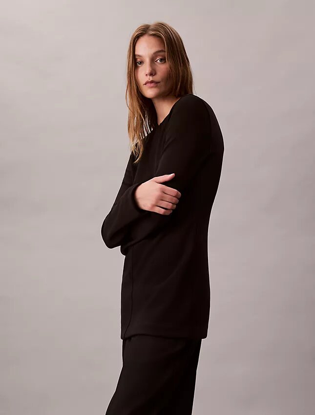 Top tunica slim in maglia sartoriale Top tunica slim in maglia sartoriale