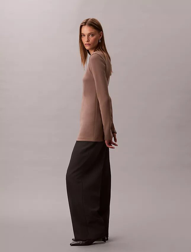 Top tunica slim in maglia sartoriale Top tunica slim in maglia sartoriale