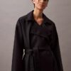 Trench lungo in misto twill di lana Trench lungo in misto twill di lana