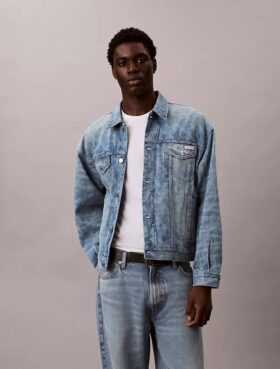 Trucker Jacket in Denim anni ’90 con Monogram su tutta la superficie