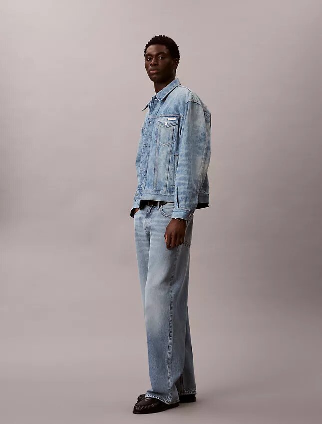 Trucker Jacket in Denim anni ’90 con Monogram su tutta la superficie Trucker Jacket in Denim anni ’90 con Monogram su tutta la superficie