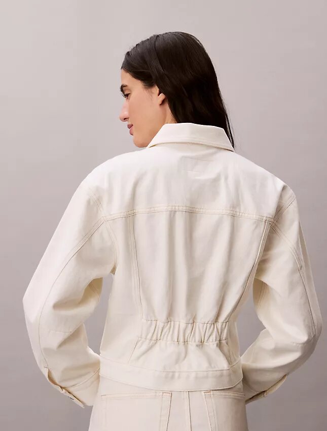 Trucker Jacket in Denim con vita stretta Trucker Jacket in Denim con vita stretta