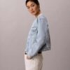 Trucker Jacket in denim corta senza colletto Trucker Jacket in denim corta senza colletto