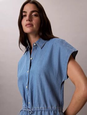 Tuta in chambray lavato