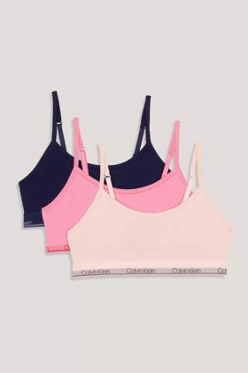 Unlined Bralette con fascia con logo, confezione da 3