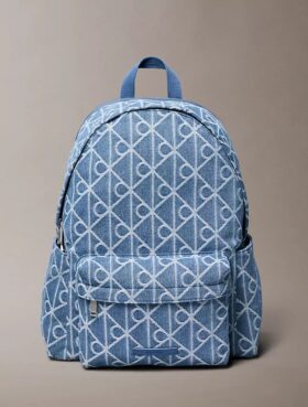 Zaino in Denim con logo a tutto campo