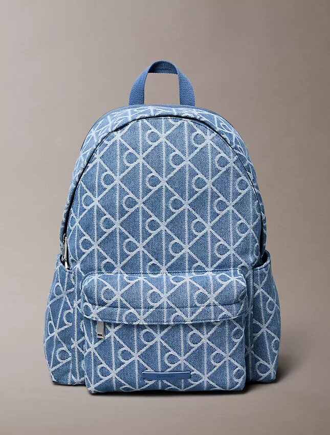 Zaino in Denim con logo a tutto campo Zaino in Denim con logo a tutto campo