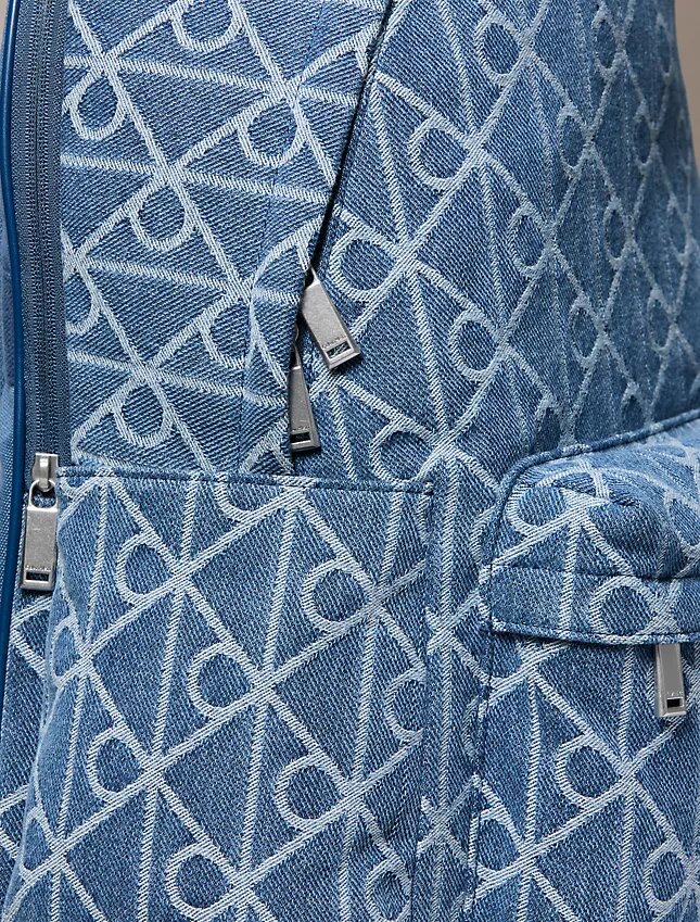 Zaino in Denim con logo a tutto campo Zaino in Denim con logo a tutto campo